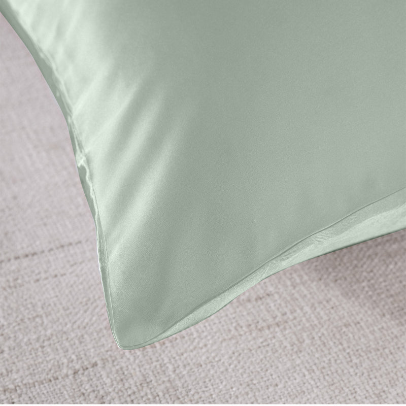 Royal Comfort Mulberry Soft Silk Hypoallergenic Pillowcase Twin Pack 51 X 76Cm Sage