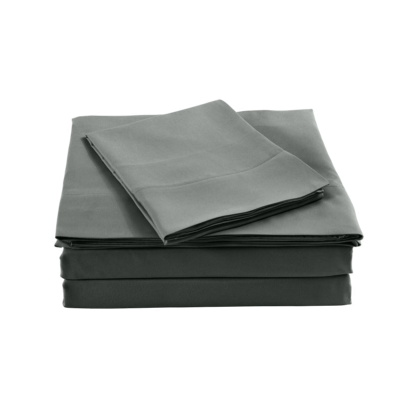 Royal Comfort Bamboo Blended Sheet & Pillowcases Set 1000Tc Ultra Soft Bedding King Charcoal