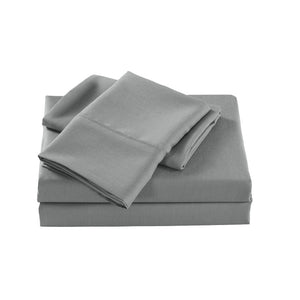 Royal Comfort 2000 Thread Count Bamboo Cooling Sheet Set Ultra Soft Bedding Single Mid Grey