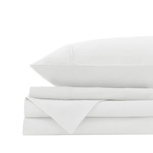 Royal Comfort Vintage Washed 100% Cotton Sheet Set Fitted Flat Pillowcases Queen White