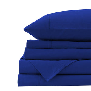 Royal Comfort Vintage Washed 100% Cotton Quilt Cover Set Bedding Ultra Soft Queen Blue