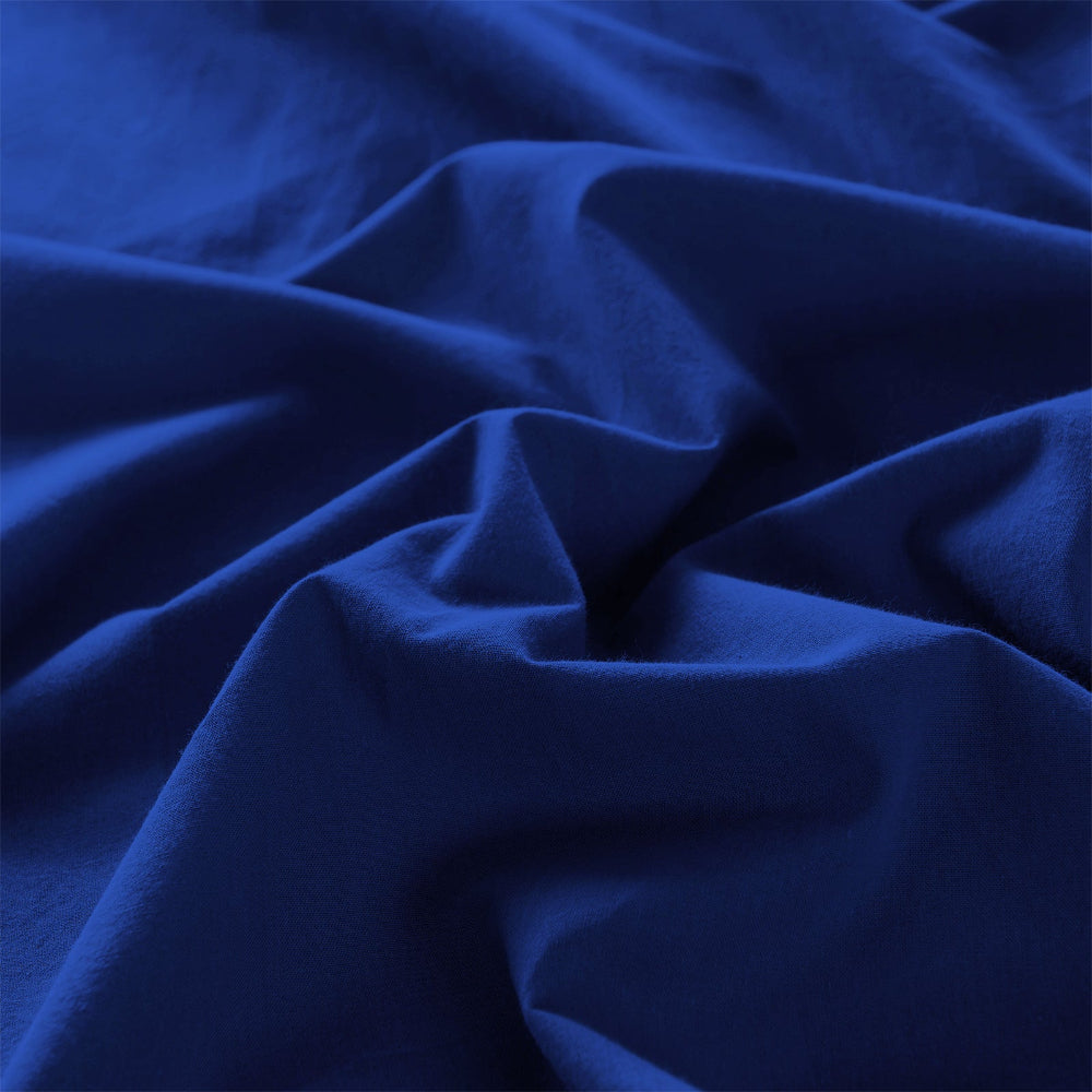 Royal Comfort Vintage Washed 100% Cotton Quilt Cover Set Bedding Ultra Soft Queen Blue