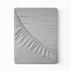 Royal Comfort 1200 Thread Count Fitted Sheet Cotton Blend Ultra Soft Bedding King Light Grey