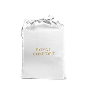 Royal Comfort Satin Sheet Set 3 Piece Fitted Pillowcase Soft Queen White