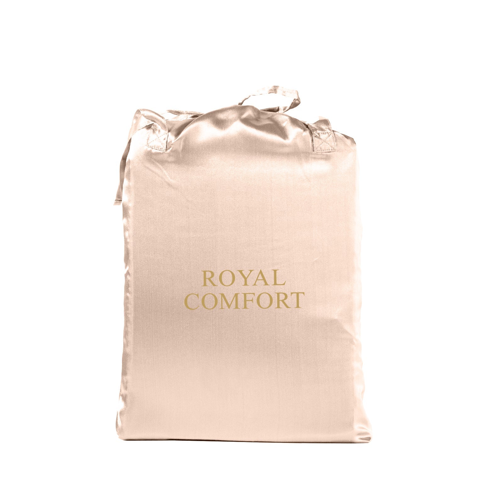 Royal Comfort Satin Sheet Set 3 Piece Fitted Pillowcase Soft King Champagne Pink