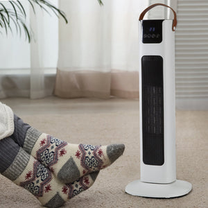 Pursonic Electric Ceramic Tower Heater Portable Oscillating Remote Control White