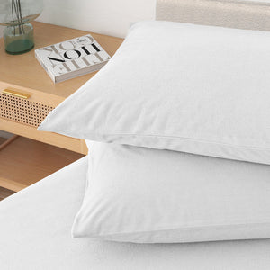 Royal Comfort Polar Fleece Flannel Sheet Set Ultra Soft Plush Cozy Single White