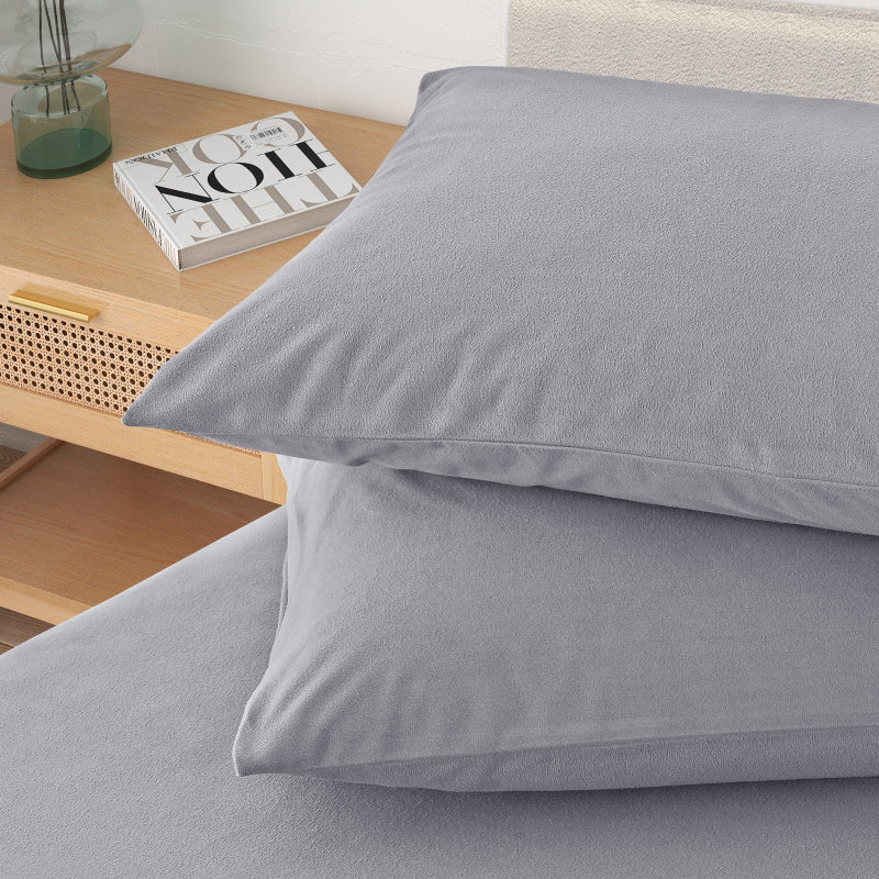 Royal Comfort Polar Fleece Flannel Sheet Set Ultra Soft Plush Cozy Single Grey