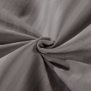 1200 Thread Count 100% Egyptian Cotton Sheet Set Stripe Hotel Grade Double Size Charcoal