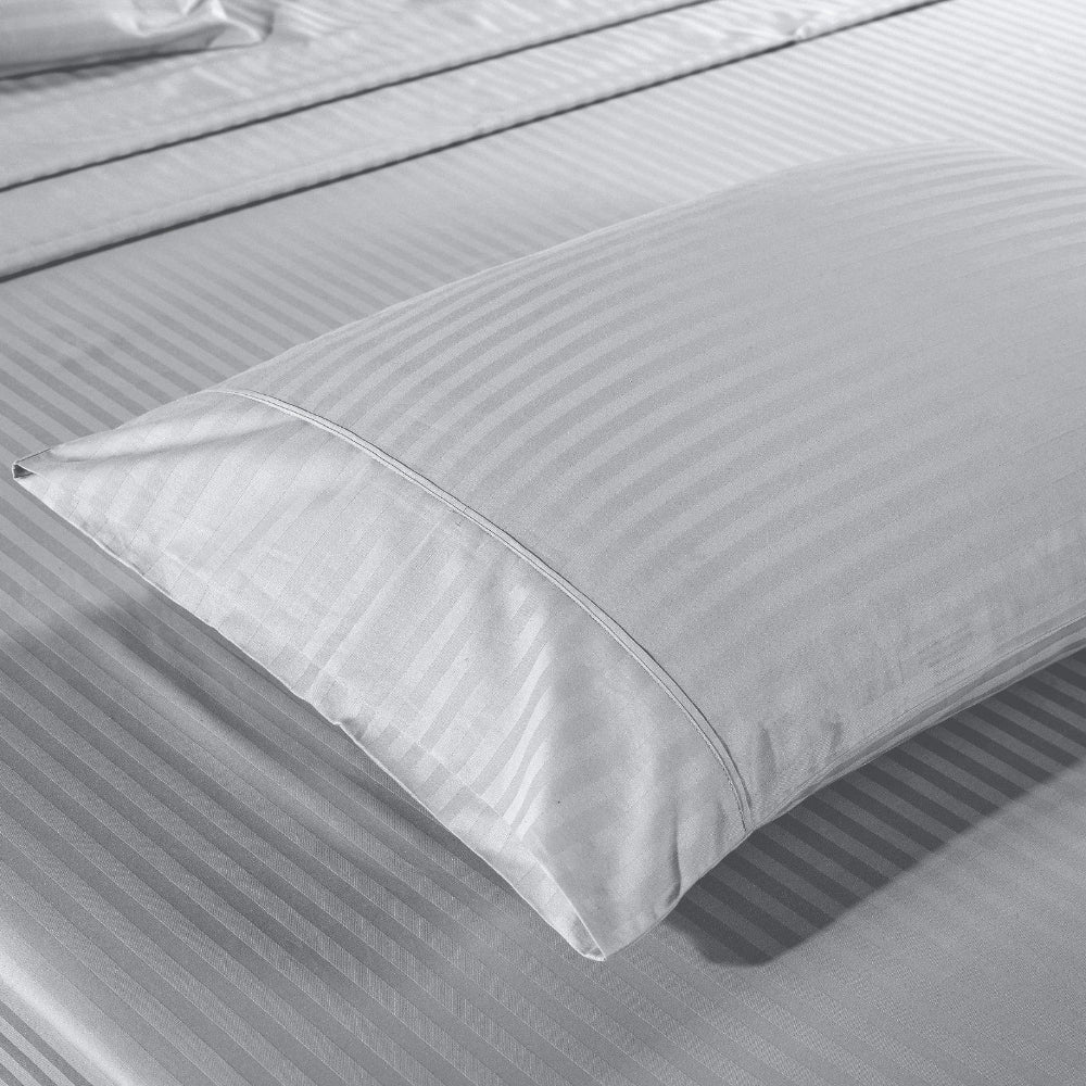 Kensington 1200 Thread Count 100% Egyptian Cotton Sheet Set Stripe Hotel Grade King Silver