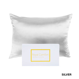 Royal Comfort Pure Silk Pillow Case 100% Mulberry Hypoallergenic Pillowcase Silver