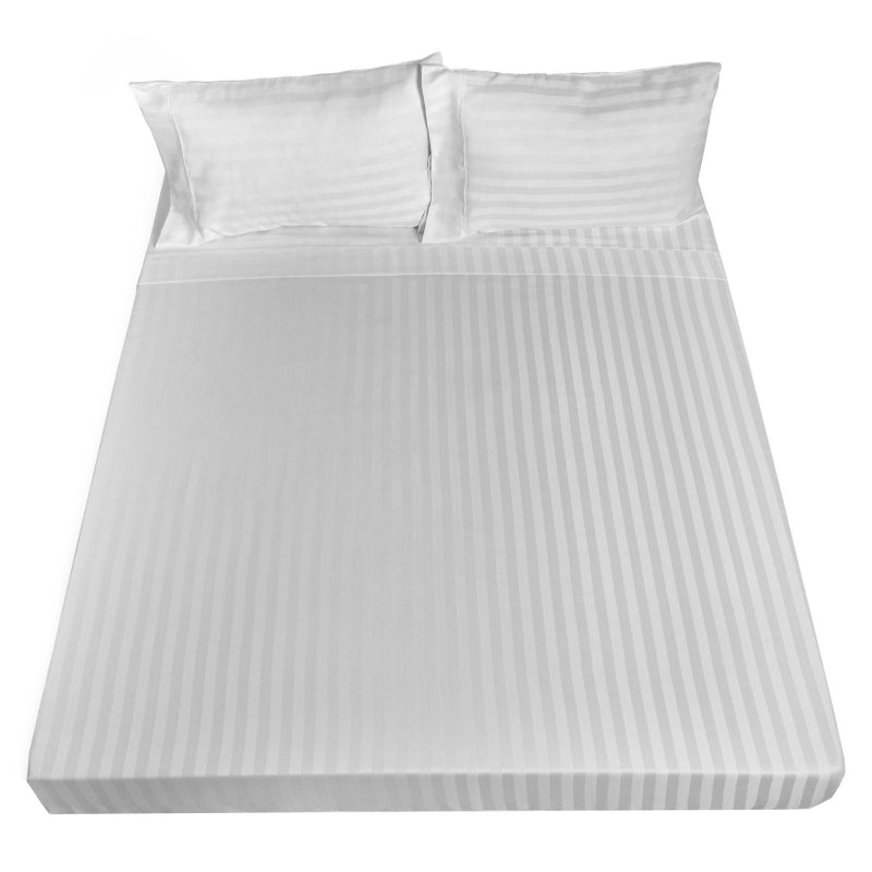 Royal Comfort 1200Tc Sheet Set Damask Cotton Blend Ultra Soft Sateen Bedding Queen White