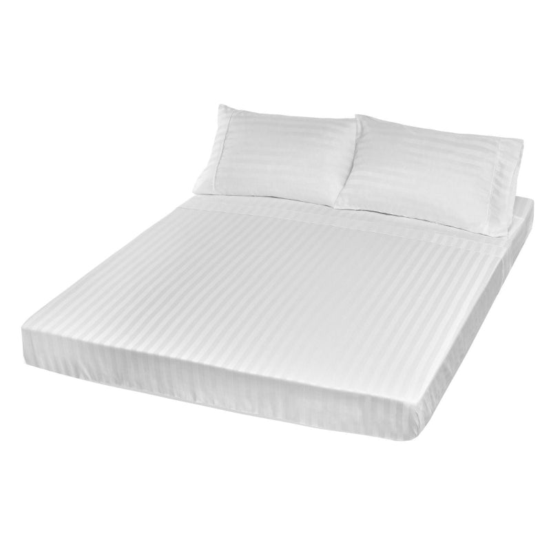 Royal Comfort 1200Tc Sheet Set Damask Cotton Blend Ultra Soft Sateen Bedding Queen White