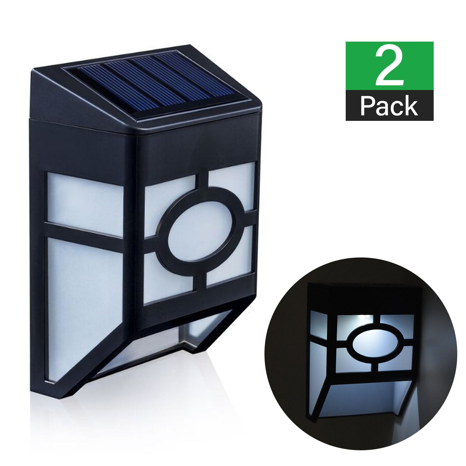 Solar Powered Led Fence Lights For Outdoor Garden And Pathway Lighting