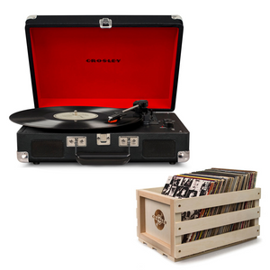 Crosley Cruiser Black Bluetooth Turntable & Record Storage Crate