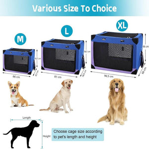 Portable Dog Crate Collapsible Blue Purple