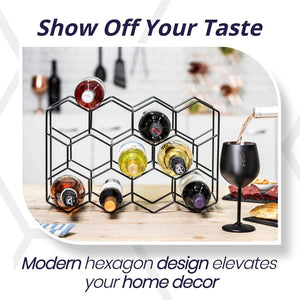 14 Bottle Freestanding Modern Metal Countertop Wine Rack