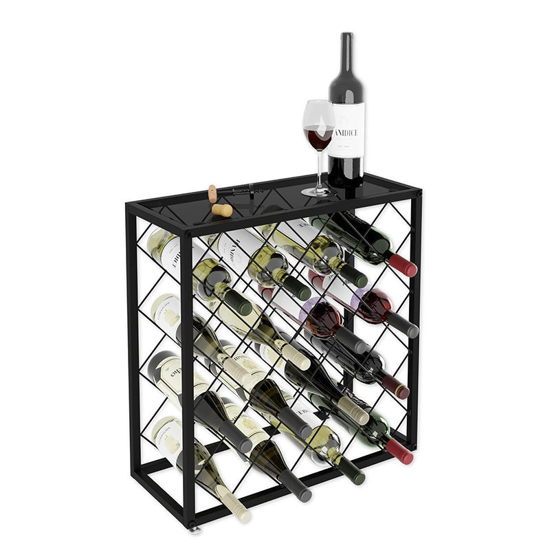 Freestanding Metal Wine Rack For 25 Bottles