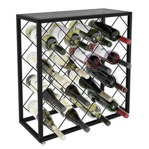 Freestanding Metal Wine Rack For 25 Bottles