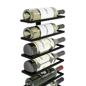 Metal Wall Mount Wine Rack For Bottles Liquor Champagne (Holds 10 Bottles)