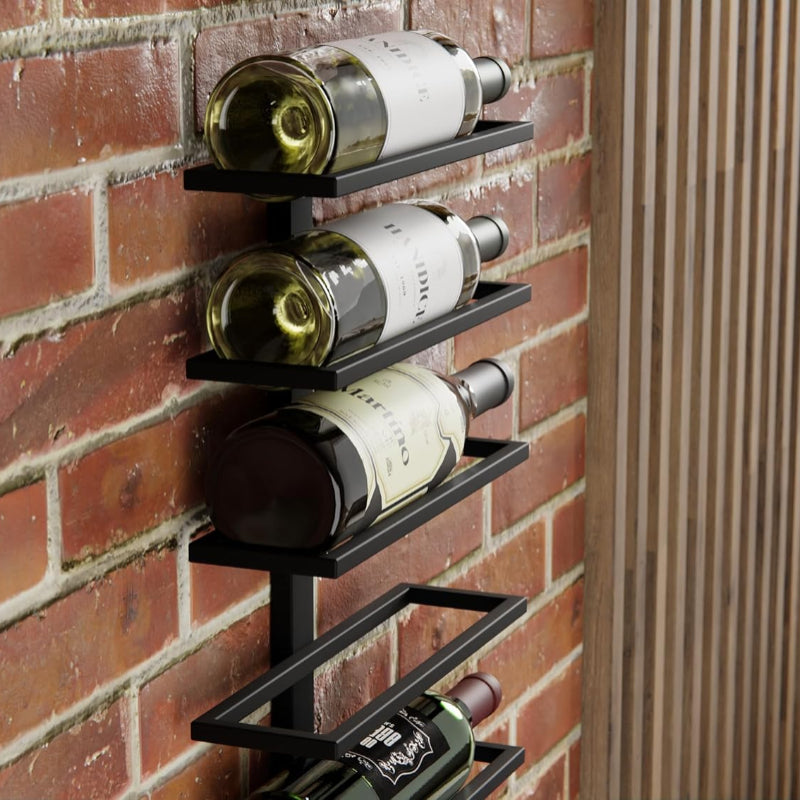 Metal Wall Mount Wine Rack For Bottles Liquor Champagne (Holds 10 Bottles)