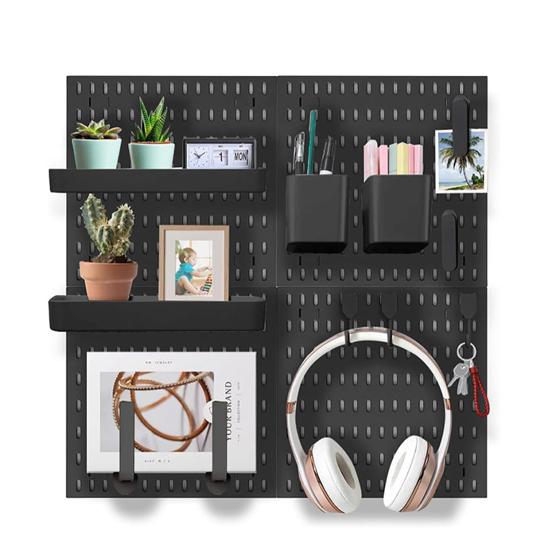 Pegboard Combination Kit With 4 Pegboards And 18 Accessories Modular Hanging For Wall Organiser