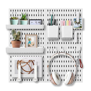 Pegboard Combination Kit With 4 Pegboards And 18 Accessories Modular Hanging For Wall Organiser