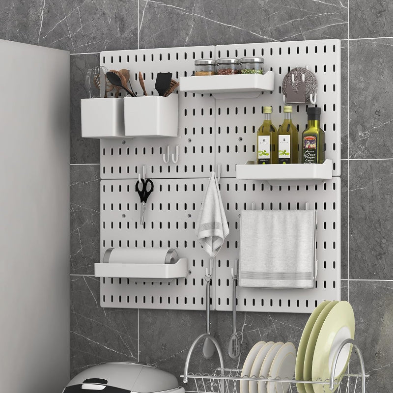 Pegboard Combination Kit With 4 Pegboards And 18 Accessories Modular Hanging For Wall Organiser