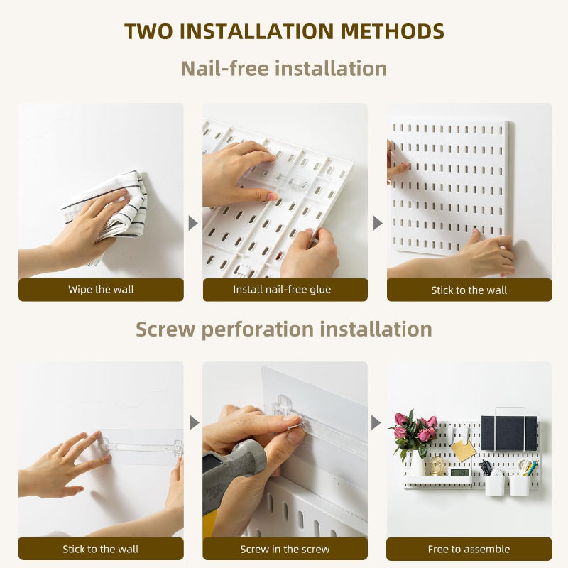 Pegboard Combination Kit With 4 Pegboards And 18 Accessories Modular Hanging For Wall Organiser