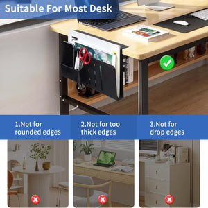 Under Desk Side Laptop Holder Storage With No Drill Cable Management Tray And Pen For Office Home