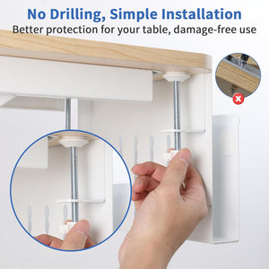 Under Desk Side Laptop Holder Storage With No Drill Cable Management Tray And Pen For Office Home