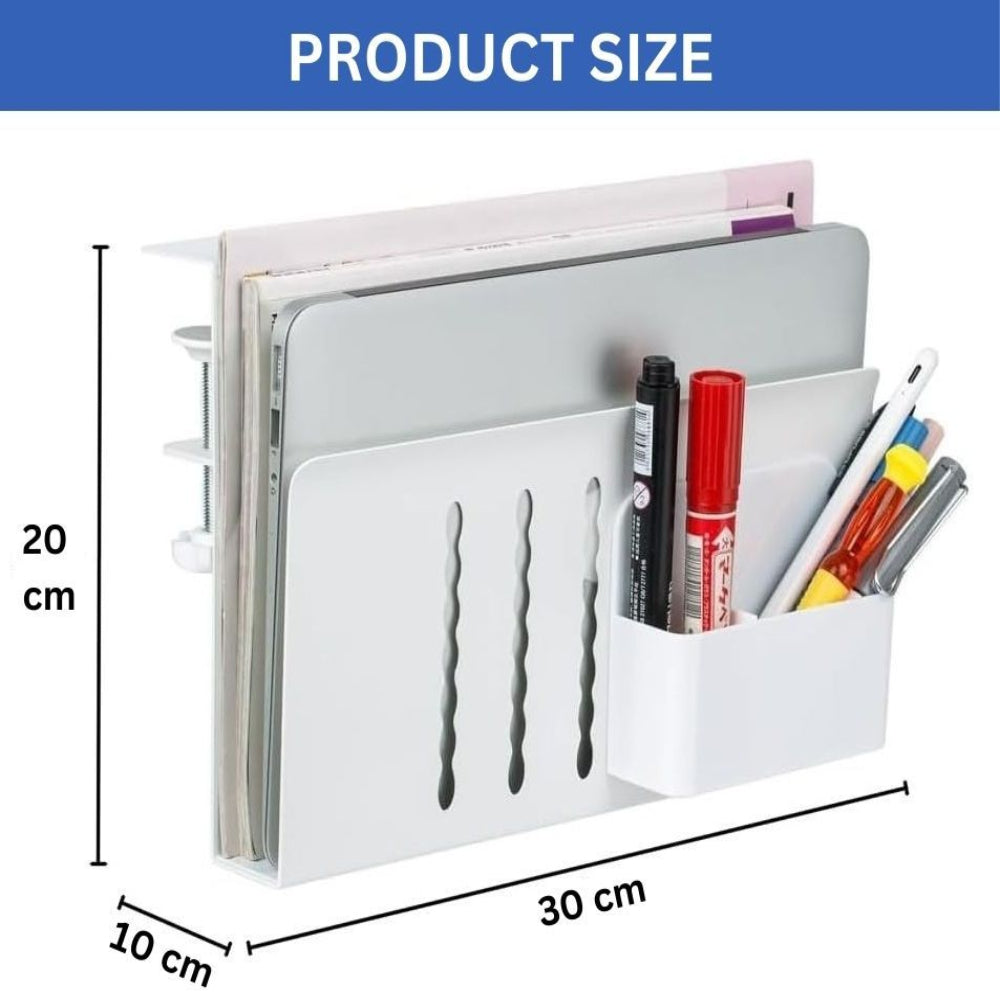 Under Desk Side Laptop Holder Storage With No Drill Cable Management Tray And Pen For Office Home