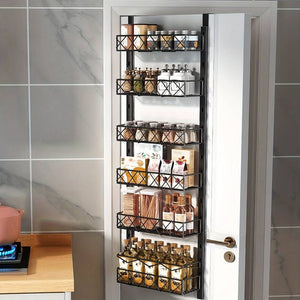 6 Tier Adjustable Baskets Over Door Pantry Organiser For Home Kitchen