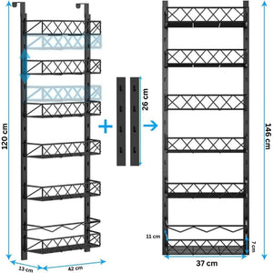 6 Tier Adjustable Baskets Over Door Pantry Organiser For Home Kitchen