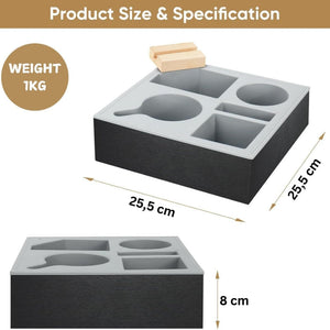 Wooden Couch Cup Holder Tray With Soft Silicone & Phone For Storaging Drinks Snacks