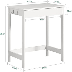 Small White Desk With Drawer Hooks