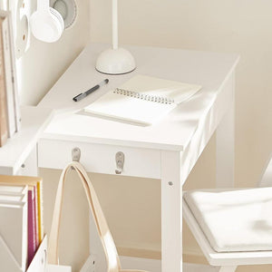 Small White Desk With Drawer Hooks