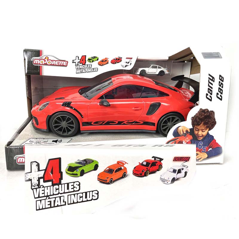 Majorette Porsche 911 Gt3 Rs Carry Case Playset Including 4X Diecast Model Cars