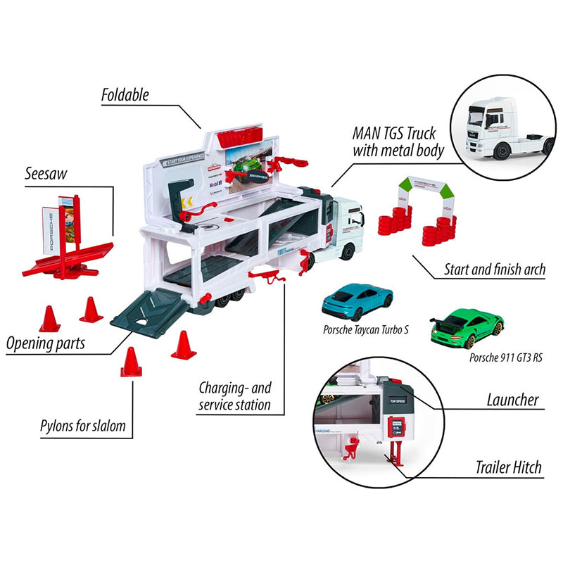 Man Tgx Porsche Experience Truck And 2 Cars 911 Gt3 Taycan Playset