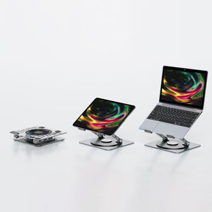 Mbeat Stage S8 Rotating Laptop Stand With Rgb Cooling Fan And Usb Ports