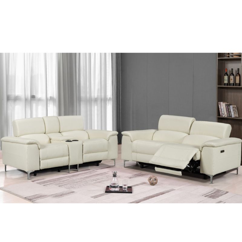 Luna Dual Electric Sofa With Adjustable Headrest 2 Seaters Set