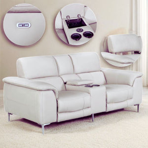 Luna Dual Electric Sofa With Adjustable Headrest 2 Seaters Set