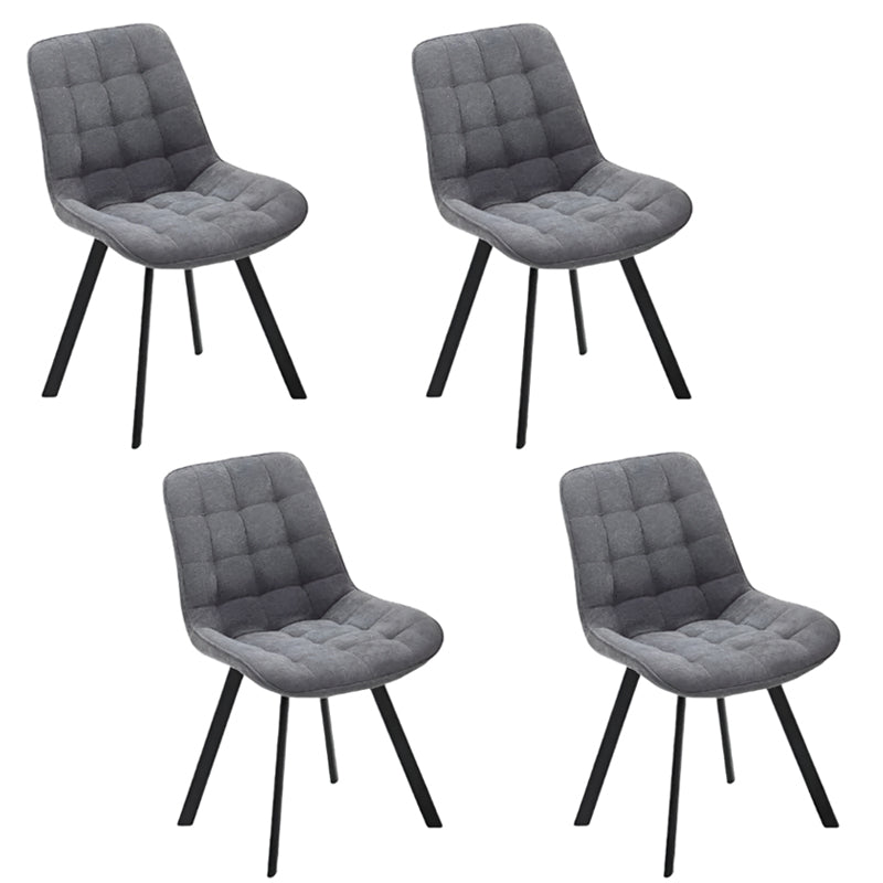 4Pcs Neo Softy Dark Grey Fabric Dining Chairs