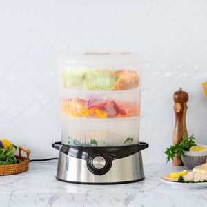 Healthy Choice 3 Tier Food Steamer With Stainless Steel Base