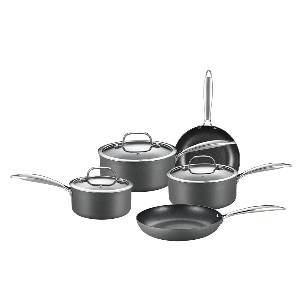 8 Piece Cookware Set With Non Stick Coating And Glass Lids