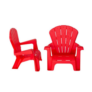 Kids Durable Table And Two Child Sized Chairs Set Red