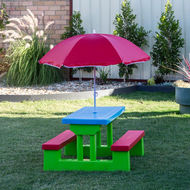 Hacienda Durable Kids Picnic Table Set With Umbrella