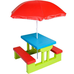 Hacienda Durable Kids Picnic Table Set With Umbrella