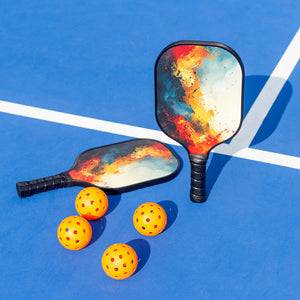 Pickleball Set With 4 Fiberglass Paddles 6 Balls Net And Carry Bag