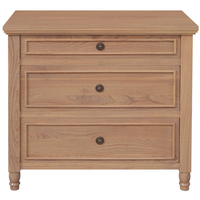 Beau 3 Drawer Solid White Cedar Turn Leg Dresser (Natural)